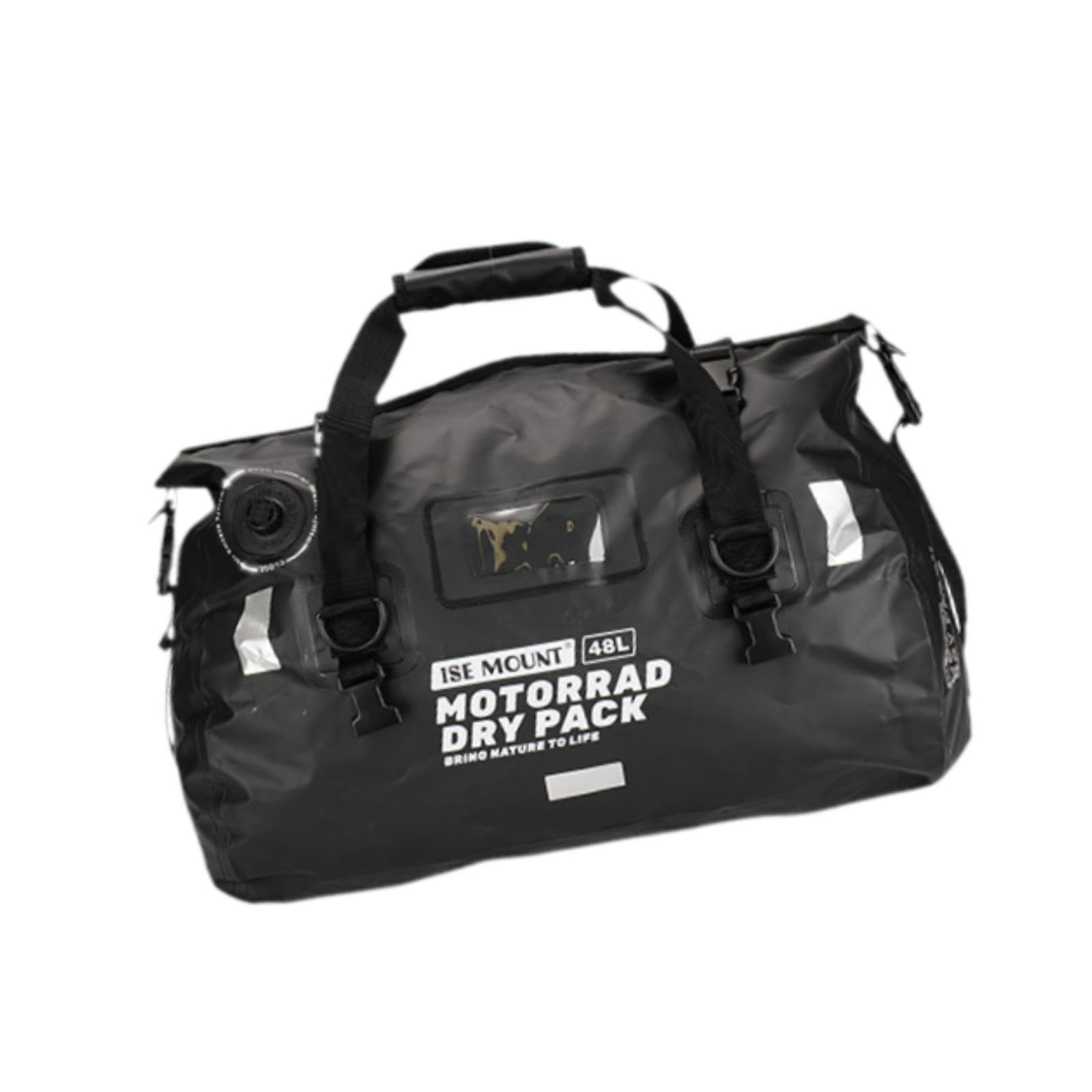 Baoblaze Motorrad-Gepäckträgertasche, Sattel-Seesack, verstellbare Riemen, Motorrad-Rücksitzträger für Camping, Strand, Outdoor-Reisen, Schwarz Und 48l von Baoblaze