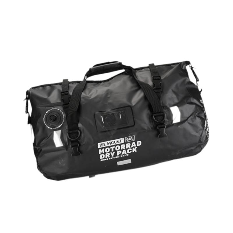 Baoblaze Motorrad-Gepäckträgertasche, Sattel-Seesack, verstellbare Riemen, Motorrad-Rücksitzträger für Camping, Strand, Outdoor-Reisen, Schwarz Und 66l von Baoblaze