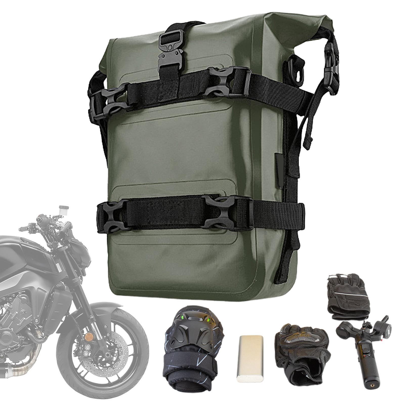 Baoqifong Motorrad-Zubehörtasche, Motorrad-Stoßstangentasche, Werkzeugtasche | Werkzeugtasche Motorrad-Gepäcktaschen,Große Kapazität, wasserdicht, wasserdichte Reisetaschen, Motorseitentaschen von Baoqifong