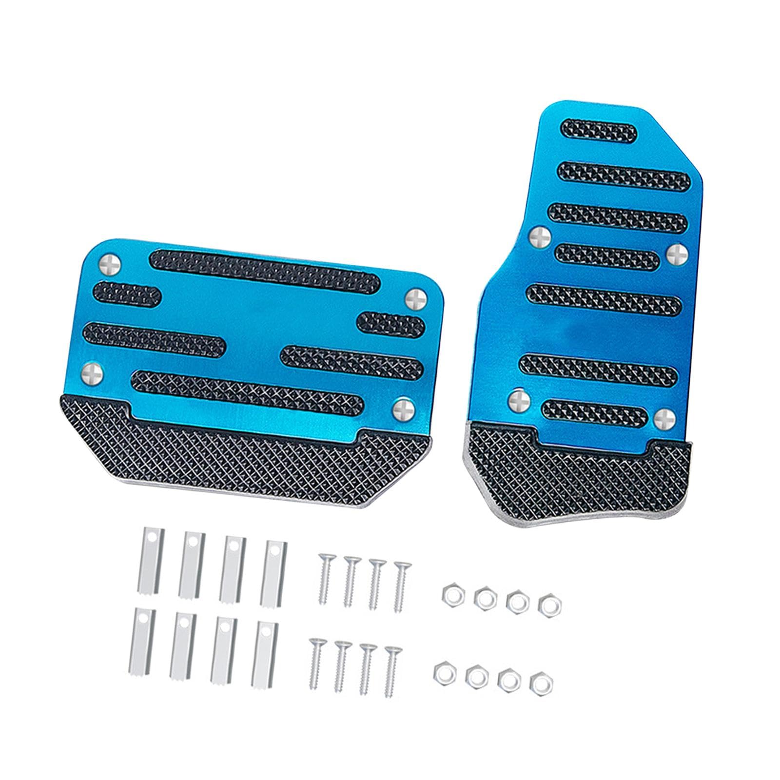 BaotyJie 2 Teile Universal Bremspedalabdeckungen Set Professional Passform für die meisten Automobilautomotive Einfach Fahrzeugauto -Pedalpolster Nonslip, Blau von BaotyJie