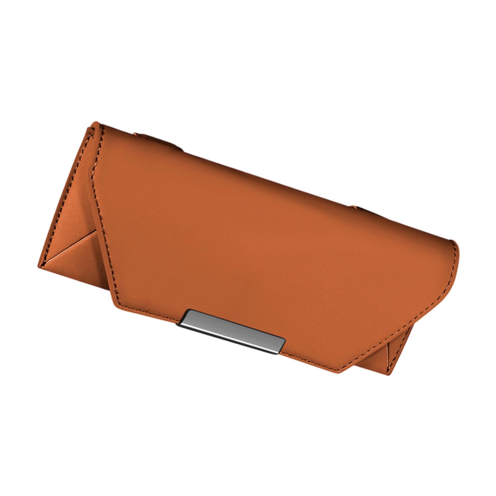 BaotyJie Sonnenbrillenhalter für Auto-Sonnenblende, universell, einfache Installation, PU-, Brillen-Aufbewahrungsbox, Auto-Brillen-Organizer-Etui, Orange von BaotyJie