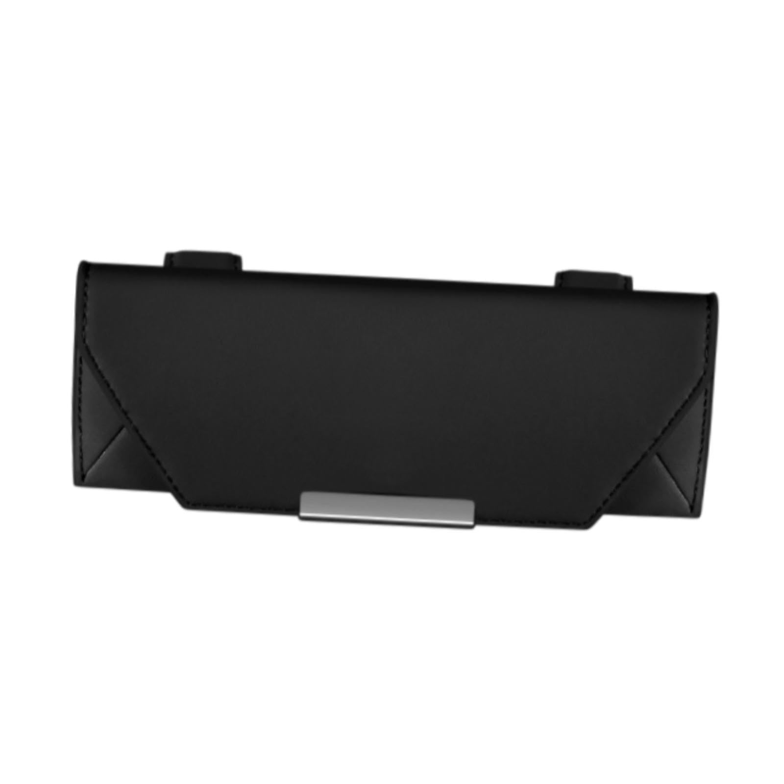 BaotyJie Sonnenbrillenhalter für Auto-Sonnenblende, universell, einfache Installation, PU-, Brillen-Aufbewahrungsbox, Auto-Brillen-Organizer-Etui, Schwarz von BaotyJie