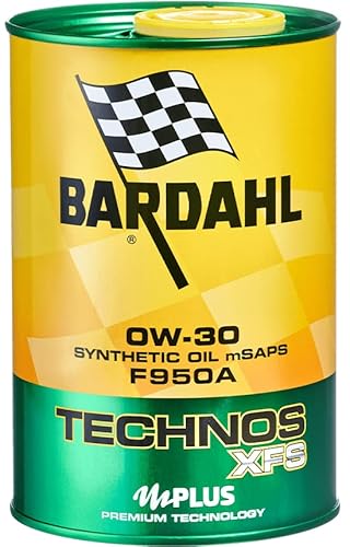 Bardahl - Technos Schmiermittel XFS F950A 0W30, synthetisches Öl für Automobilmotoren mit hoher Effizienz, Schutz der geschmierten Komponenten, Polar Plus Formel und mSAPS, 5 x 1 Liter von Bardahl