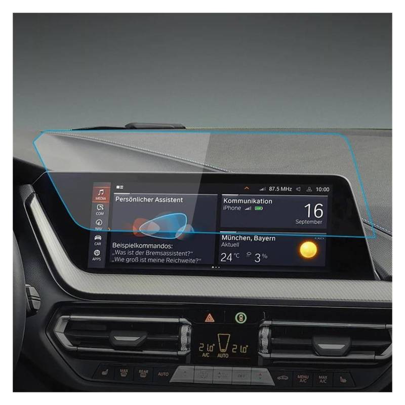 Auto Displayschutz 10,25 Zoll Für 1 Serie 2020-2022 Dashboard Navigation Membran Auto GPS Display Gehärtetes Glas Bildschirm Schutz Film Auto Displayschutzfolie(A Anti-Blue-ray) von Barhbt