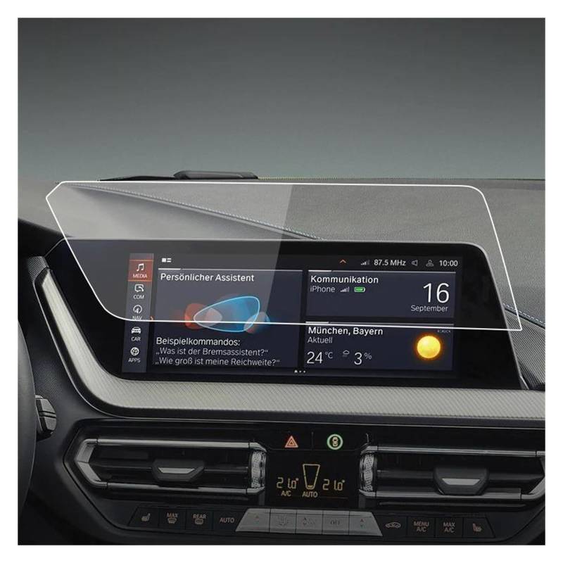 Auto Displayschutz 10,25 Zoll Für 1 Serie 2020-2022 Dashboard Navigation Membran Auto GPS Display Gehärtetes Glas Bildschirm Schutz Film Auto Displayschutzfolie(HD) von Barhbt