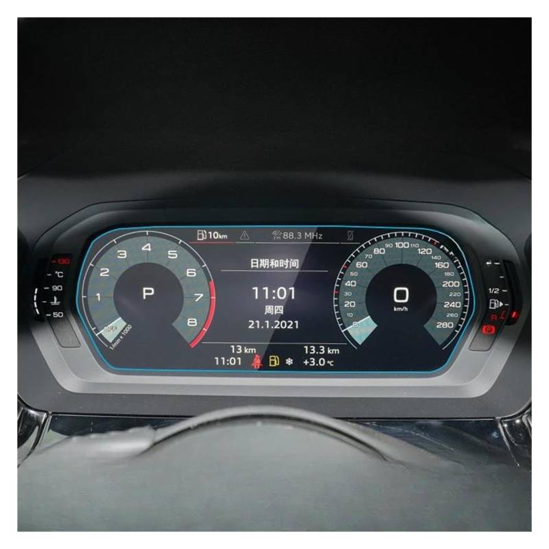 Auto Displayschutz Für A3 2021 2022 2023 2024 Gehärtetes Glas Dashboard Screen Protector LCD Touch Display Film Innen Auto Zubehör Auto Displayschutzfolie von Barhbt