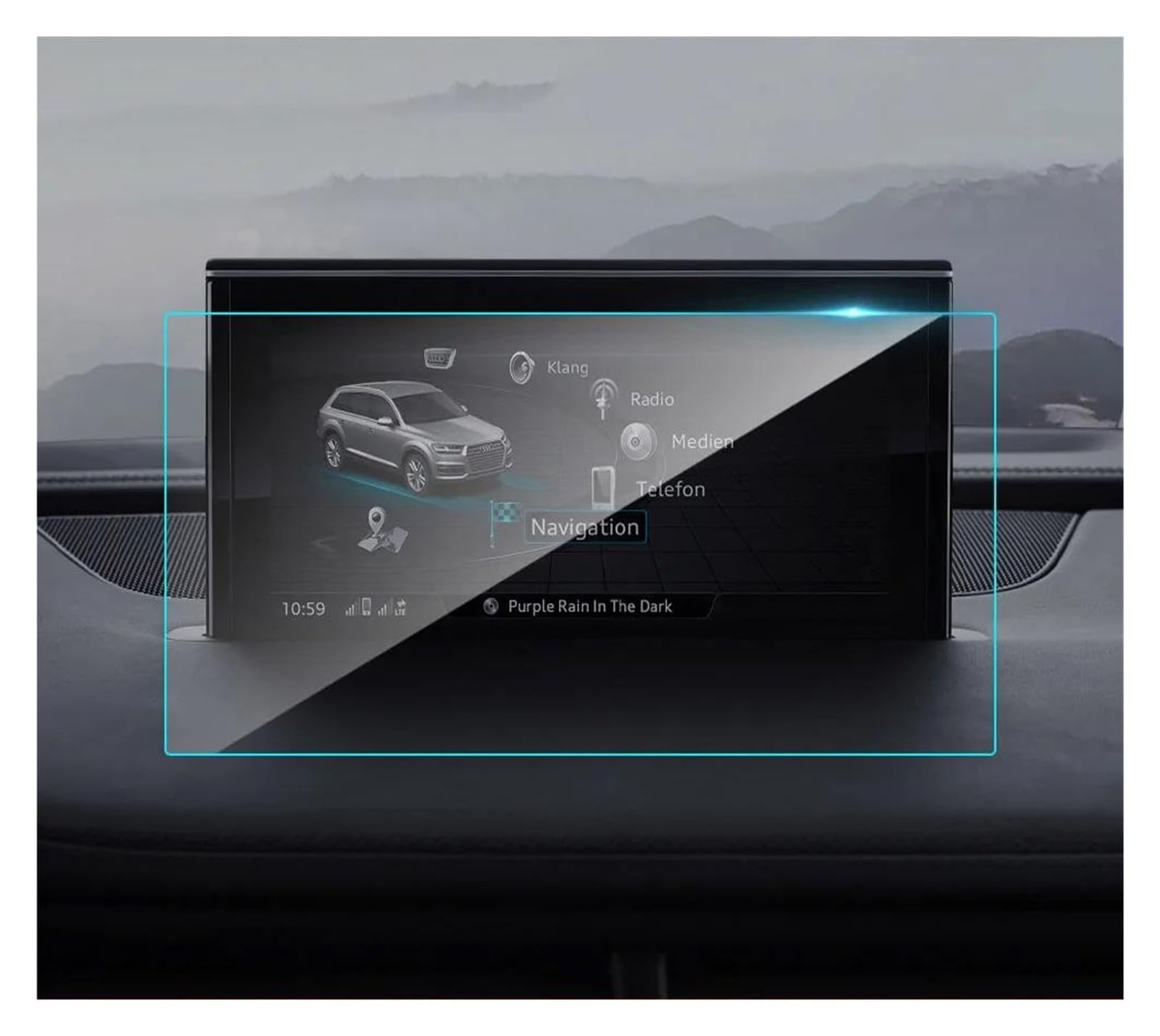 Auto Displayschutz Für A4 Für A5 S4 S5 Für Q5 Für Q7 4M 2016-2019 Gehärtetem Glas Film Auto Zubehör Auto GPS Navigation Screen Protector Auto Displayschutzfolie(220x110mm) von Barhbt