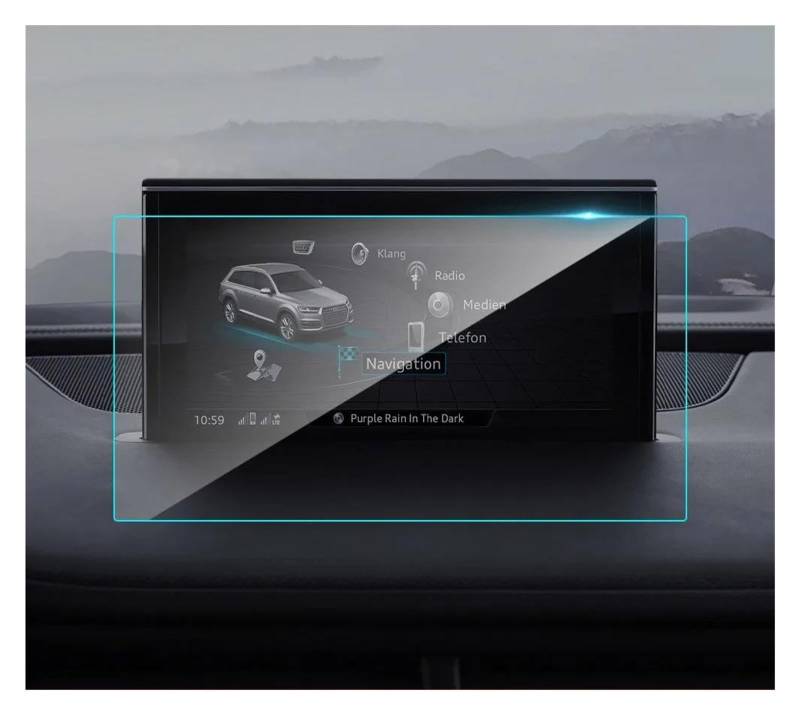 Auto Displayschutz Für A4 Für A5 S4 S5 Für Q5 Für Q7 4M 2016-2019 Gehärtetem Glas Film Auto Zubehör Auto GPS Navigation Screen Protector Auto Displayschutzfolie(220x110mm) von Barhbt