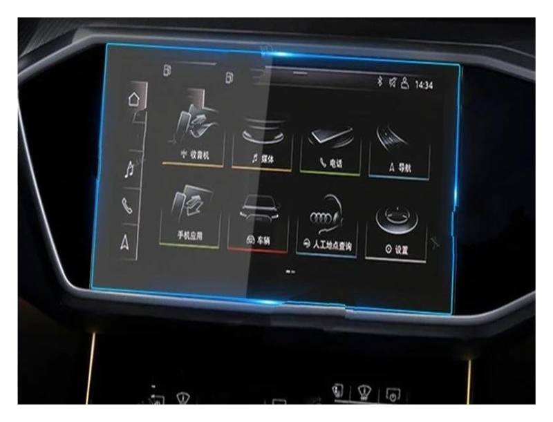 Auto Displayschutz Für A6 Für A7 2019 2020 Auto Multimedia System Touchscreen 9H Gehärtetem Glas Bildschirm Schutz Film Screen Protector Auto Displayschutzfolie(Navigatiom Film) von Barhbt