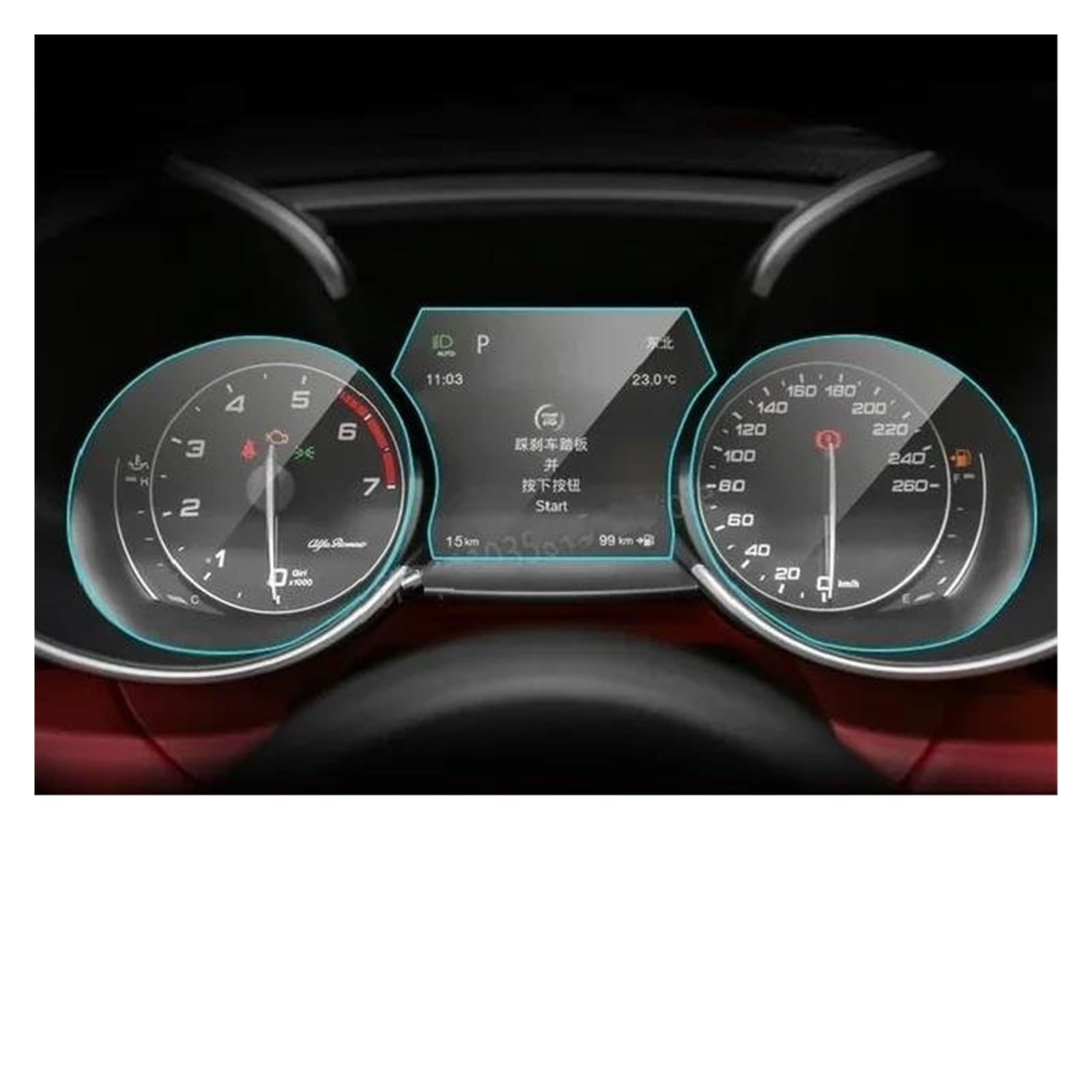 Auto Displayschutz Für Alfa Für Romeo Für Stelvio Für Giulia 2015-2023 Auto Innen Instrument Panel Membran LCD Bildschirm TPU Schutz Film Anti-Scratch Film Auto Displayschutzfolie(2 PCS) von Barhbt