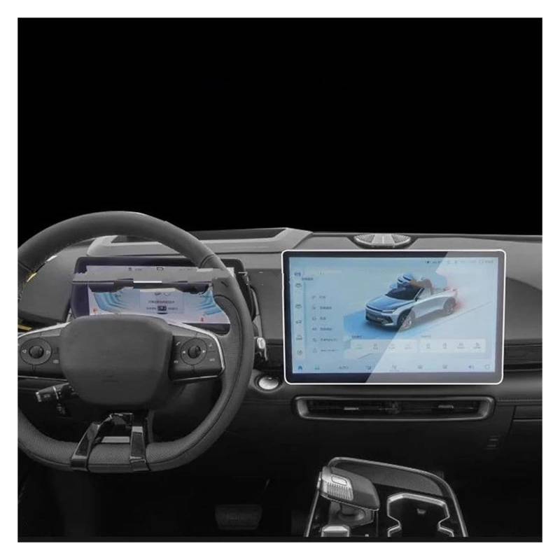 Auto Displayschutz Für BAIC Für X55 Peking X55 2022 2023 Auto Radio GPS Navigation Und Instrument Anti-Scratch Film Gehärtetes Glas Screen Protector Auto Displayschutzfolie(14.6inch GPS 1set) von Barhbt