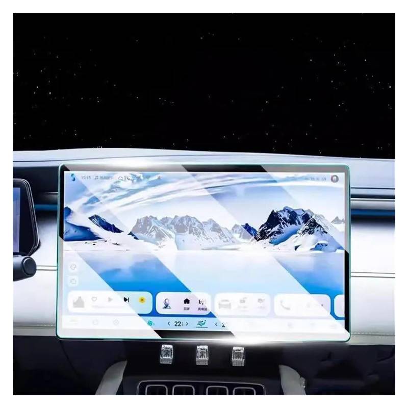 Auto Displayschutz Für BYD Für Song L 2023 2024 Auto Infotainment Radio GPS Navigation Und Dashboard Gehärtetem Glas Screen Protector Film Auto Displayschutzfolie(GPS 15.6inch) von Barhbt