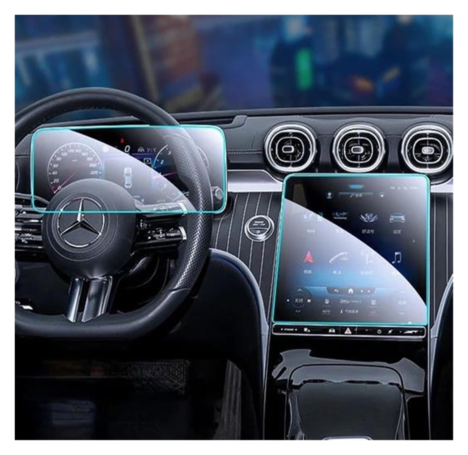 Auto Displayschutz Für Benz Für S W223 2021 2023 Gehärtetes Glas Auto GPS Navigation Media Touch Screen Schutz Film Auto Innen Zubehör Auto Displayschutzfolie von Barhbt