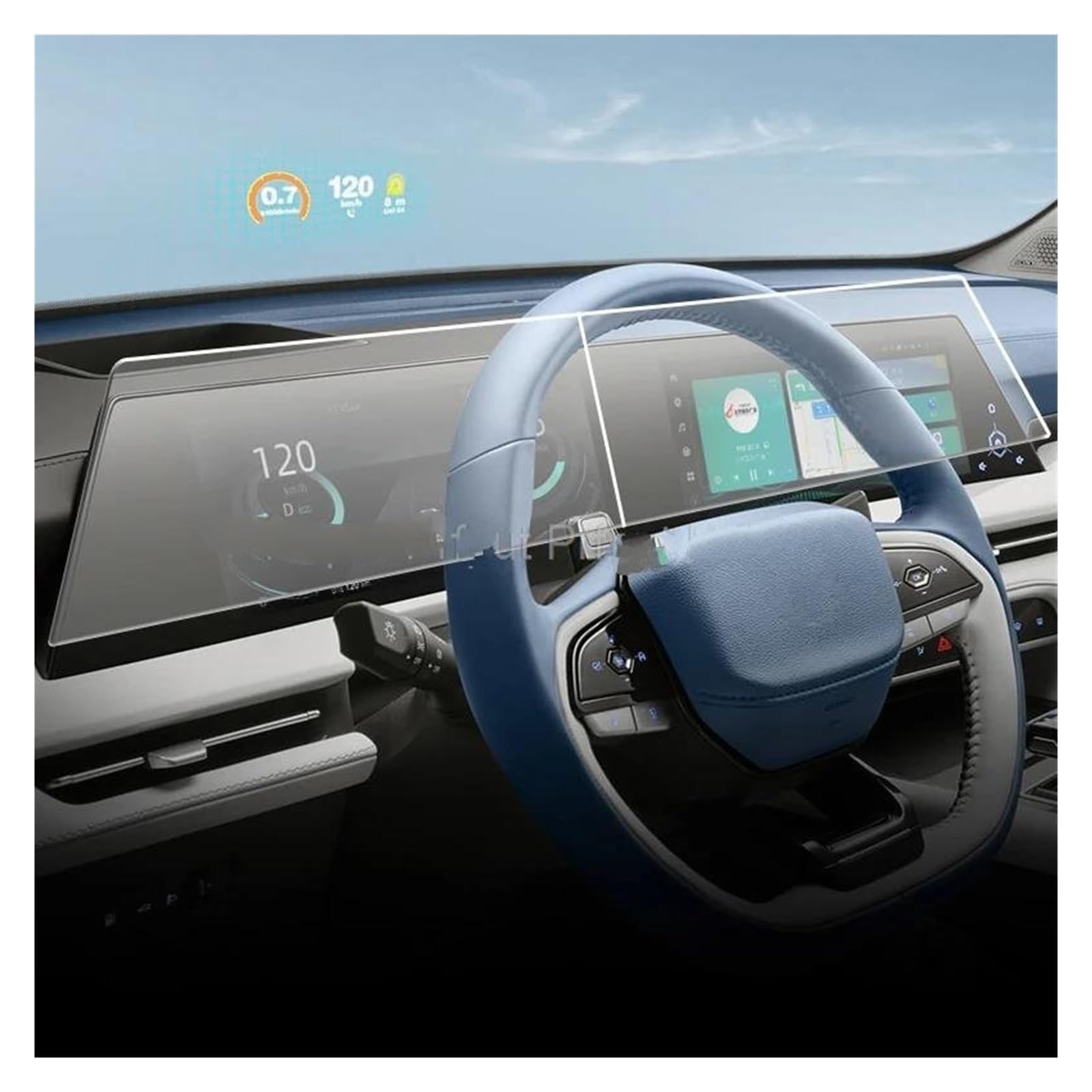 Auto Displayschutz Für CHANGAN CS75 Plus 2023 12,3 Zoll Auto Navigation Instrument GPS Film Touch Full Screen Protector Zubehör Gehärtetes Glas Auto Displayschutzfolie von Barhbt