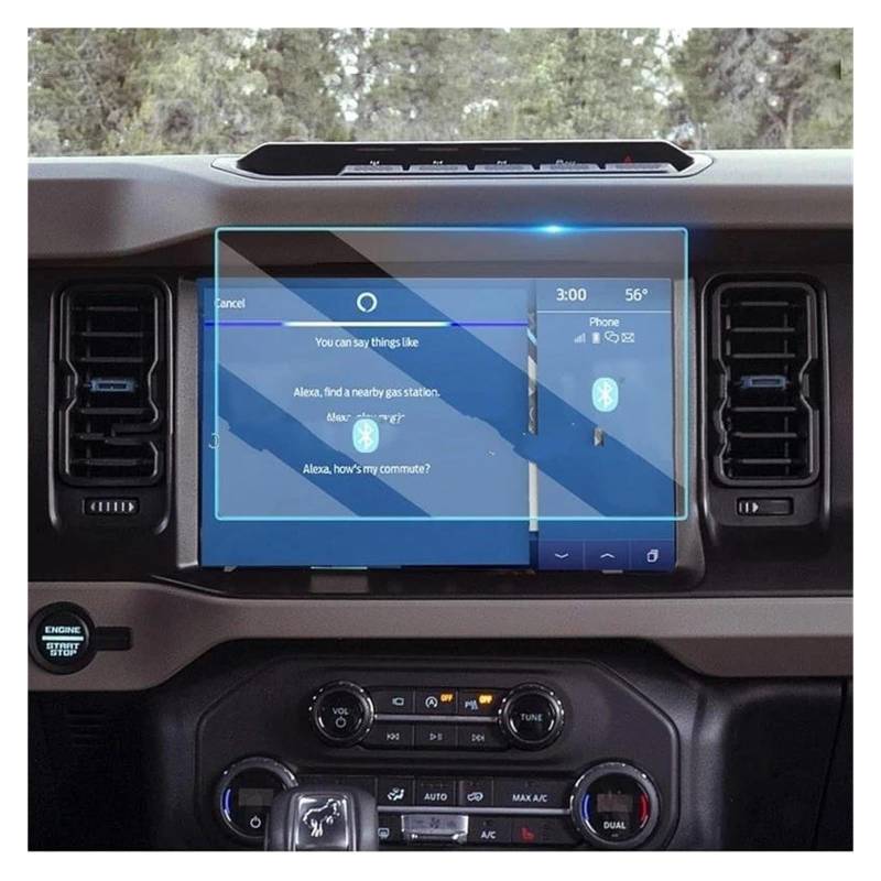 Auto Displayschutz Für Ford Für Bronco 2021-2024 8 Zoll Oder 12 Zoll Auto GPS Navigation Touchscreen Anti-Scratch Film Gehärtetes Glas Schutz Film Auto Displayschutzfolie(12inch) von Barhbt