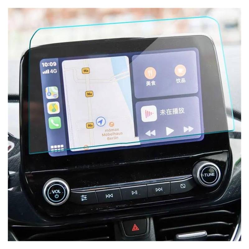 Auto Displayschutz Für Ford Für Fiesta 2018-2023 8 Zoll Auto GPS Navigation Bildschirm Anti-Scratch Gehärtetes Glas Film Aufkleber Screen Protector Auto Displayschutzfolie von Barhbt