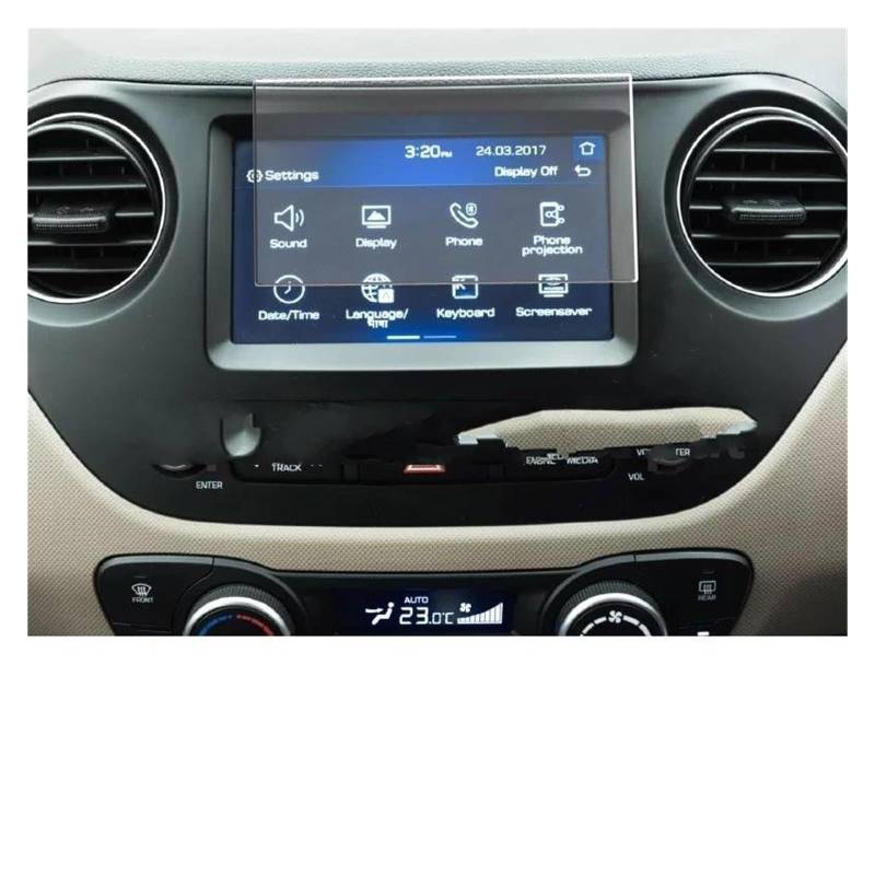 Auto Displayschutz Für Hyundai Für Grand Für I10 2017-2019 Auto Radio GPS Navigation Innen Gehärtetes Glas Screen Protector Film Auto Displayschutzfolie von Barhbt