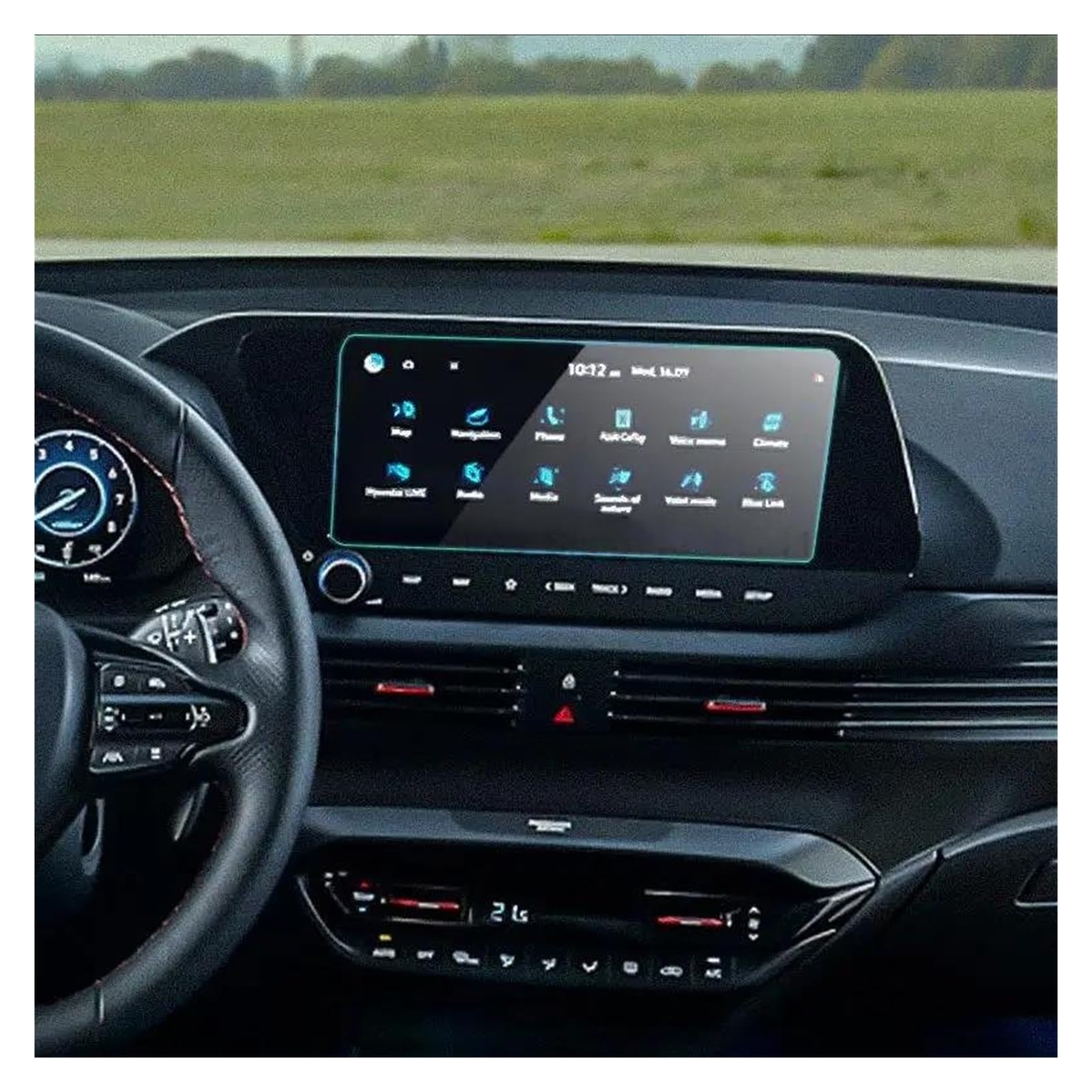 Auto Displayschutz Für Hyundai Für I20 2021-2022 10,25 Zoll Auto Infotainment Radio GPS Navigation Bildschirm Anti-Scratch Gehärtetes Glas Screen Protector Auto Displayschutzfolie von Barhbt