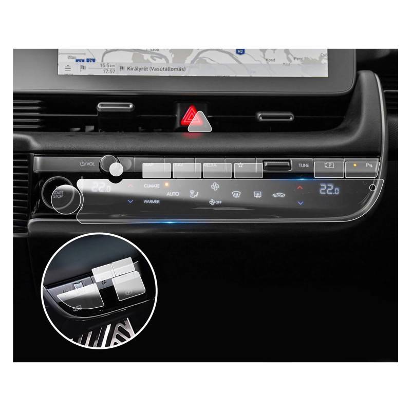 Auto Displayschutz Für Hyundai Für Ioniq 5 2021 2022 2023 Klimaanlage Display Auto Innen Zubehör Auto TPU Screen Protector Auto Displayschutzfolie von Barhbt