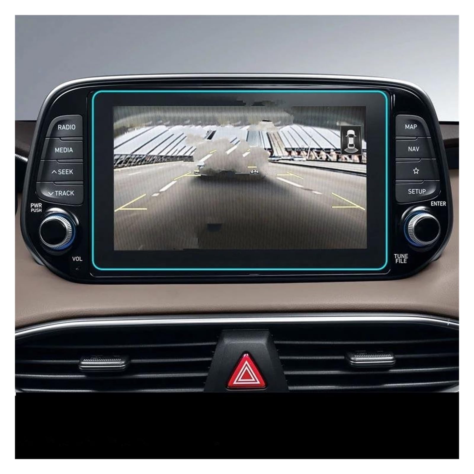 Auto Displayschutz Für Hyundai Für Santa Fe TM 2019 2020 8 Zoll Auto Navigation 9H Gehärtetem Glas Display-schutzfolie Gehärtetem Glas Screen Protector Auto Displayschutzfolie von Barhbt