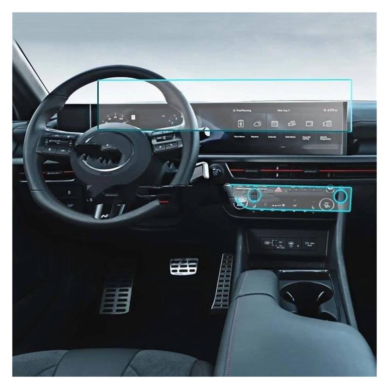 Auto Displayschutz Für Hyundai Für Sonata 2024 Auto Infotainment Radio GPS Navigation Display Schutz Film Innen TPU Screen Protector Auto Displayschutzfolie von Barhbt