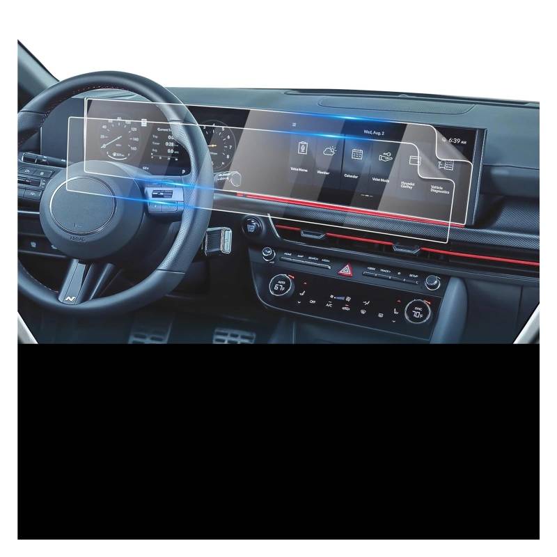 Auto Displayschutz Für Hyundai Für Sonata 2024 Auto Multimedia Radio Display Auto Innen Zubehör Nano Screen Protector Auto Displayschutzfolie(AC Climate Film) von Barhbt