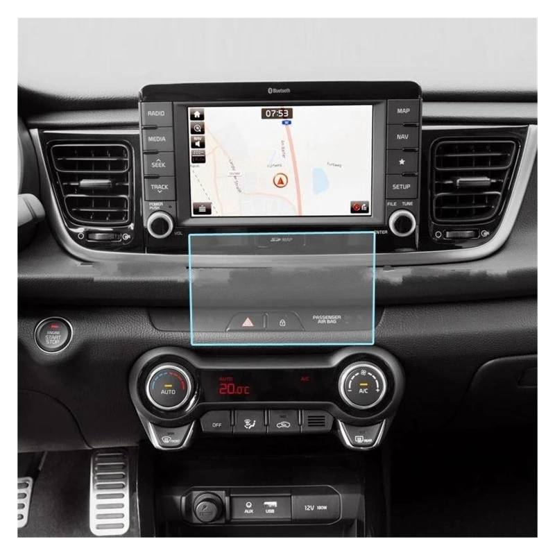 Auto Displayschutz Für KIA Für Rio 4 KX Kreuz 2017 Auto GPS DVD LCD Schutz Stereo Multimedia Schutz Film Zubehör Gehärtetem Glas Screen Protector Auto Displayschutzfolie von Barhbt