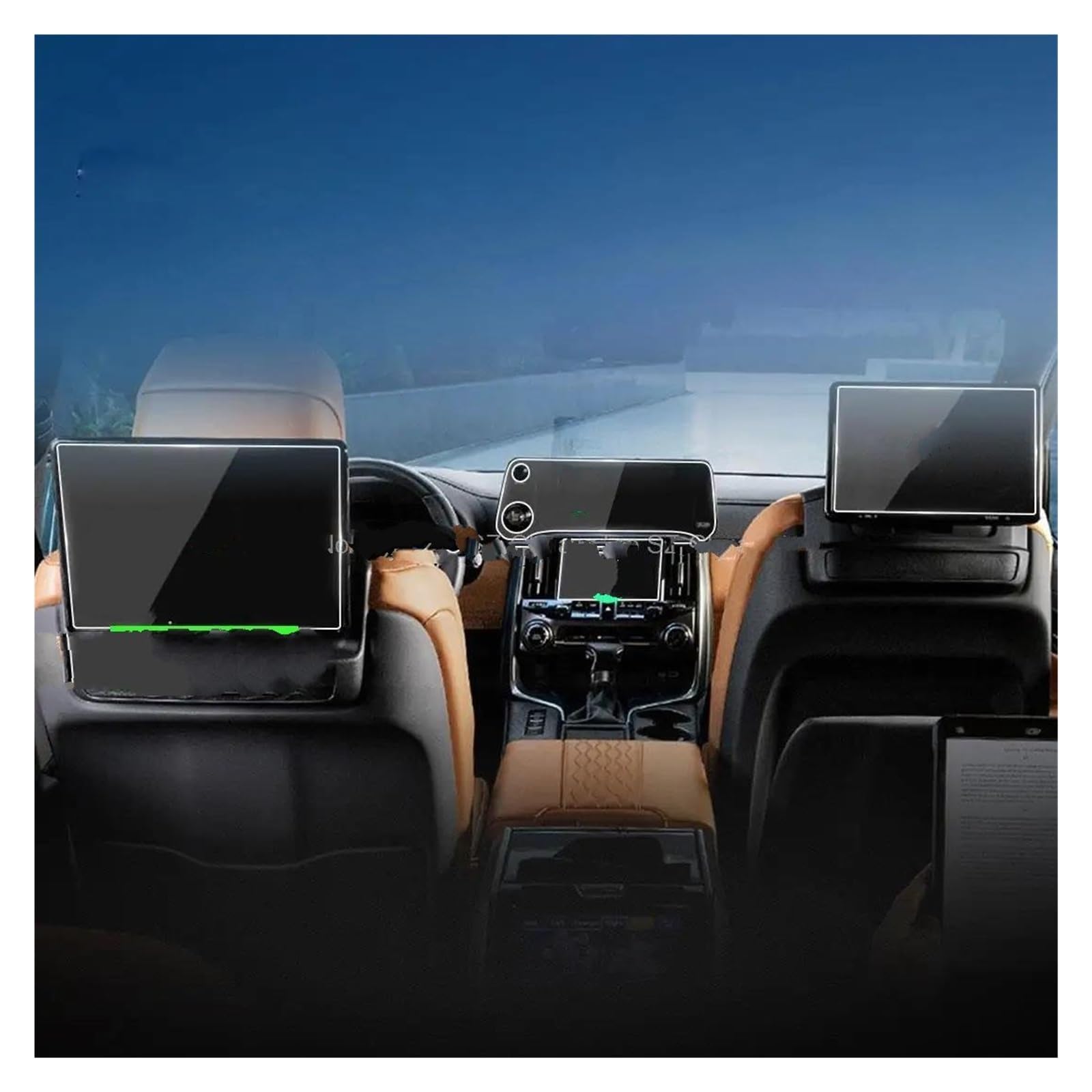 Auto Displayschutz Für Lexus LX600 2023 Auto Infotainment Hinten-Sitz Unterhaltung TV Navigation Display Anti-Scratch Gehärtetes Glas Screen Protector Auto Displayschutzfolie von Barhbt