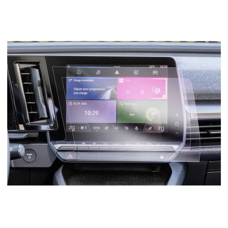 Auto Displayschutz Für Megane Für E-Tech/Austral 2022 2023 2024 Auto Navigation Instrument Display Auto Innen Zubehör Nano Screen Protector Auto Displayschutzfolie(9-Inch) von Barhbt