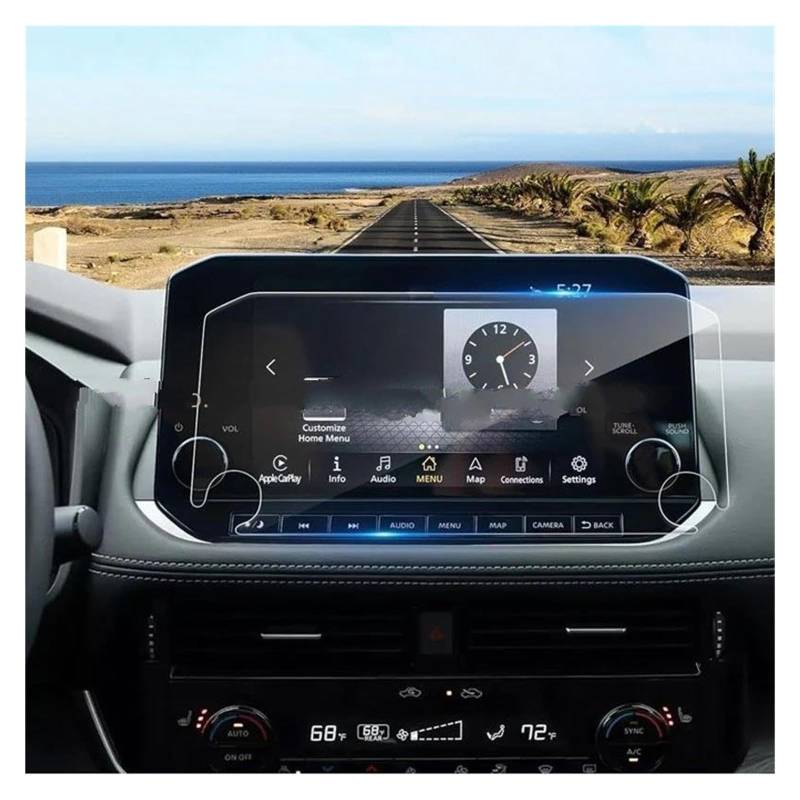 Auto Displayschutz Für Mitsubishi Für Outlander 2022 SE/SEL/SE TECH/SEL Touring 9 Zoll GPS Navigation Zubehör Gehärtetem Glas Screen Protector Auto Displayschutzfolie von Barhbt