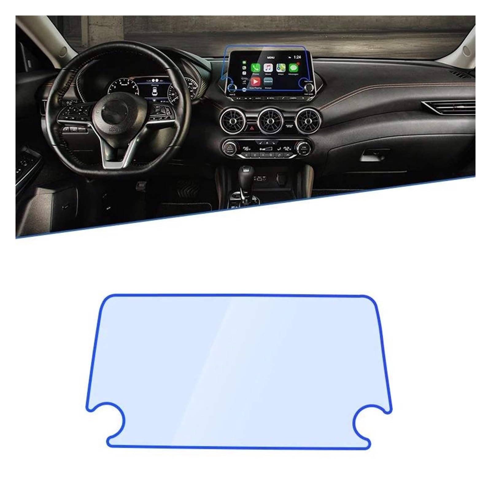 Auto Displayschutz Für Nissan Für Sentra Für B18 MK4 2020 2021 2022 Auto Navigation Film Ultra-Dünne Perfekte Passform Touch Full Screen Protector Gehärtetes Glas Auto Displayschutzfolie von Barhbt