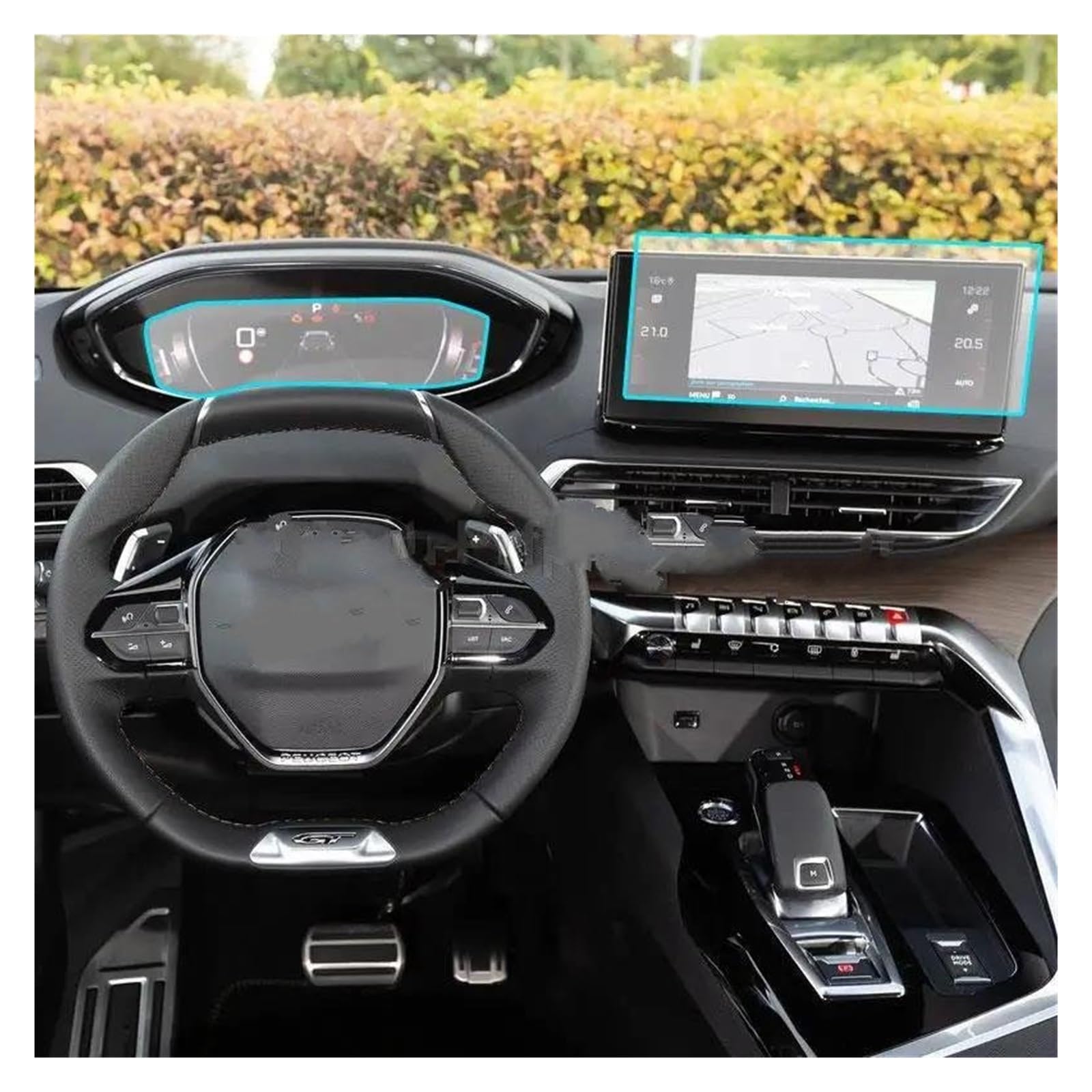 Auto Displayschutz Für Peugeot 5008 2021 Zubehör Auto Navigation Gehärtetes Glas LCD Screen Schutz Film Aufkleber Dashboard Schutz Auto Displayschutzfolie(GPS and Instrument) von Barhbt