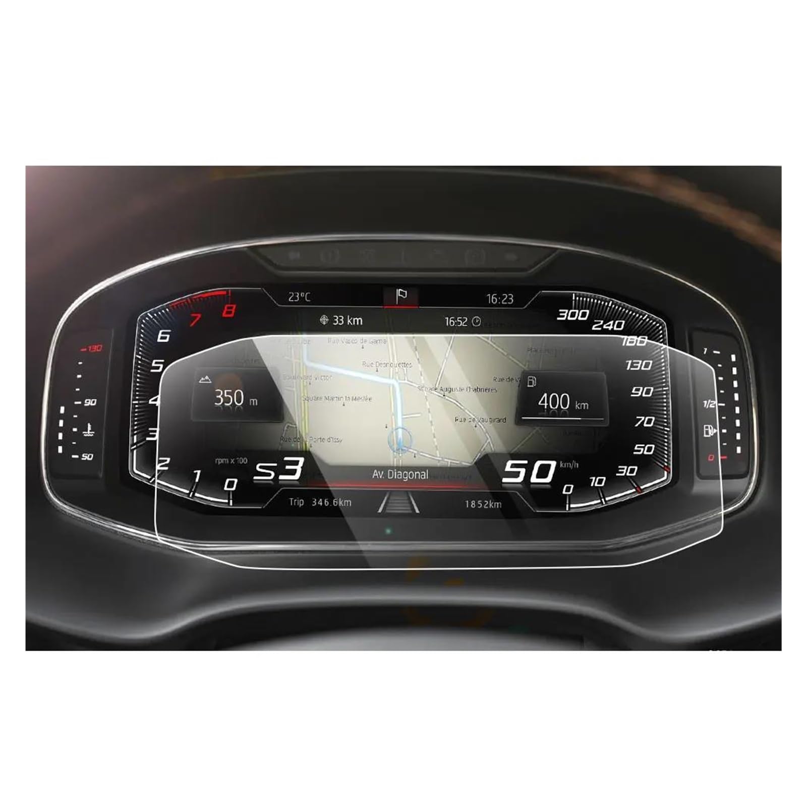 Auto Displayschutz Für Seat Für Cupra Ateca/Tarraco/Arona/Ibiza 2019-2022 10,25 Zoll Auto LCD Instrument Display Gehärtetem Glas Screen Protector Film Auto Displayschutzfolie von Barhbt