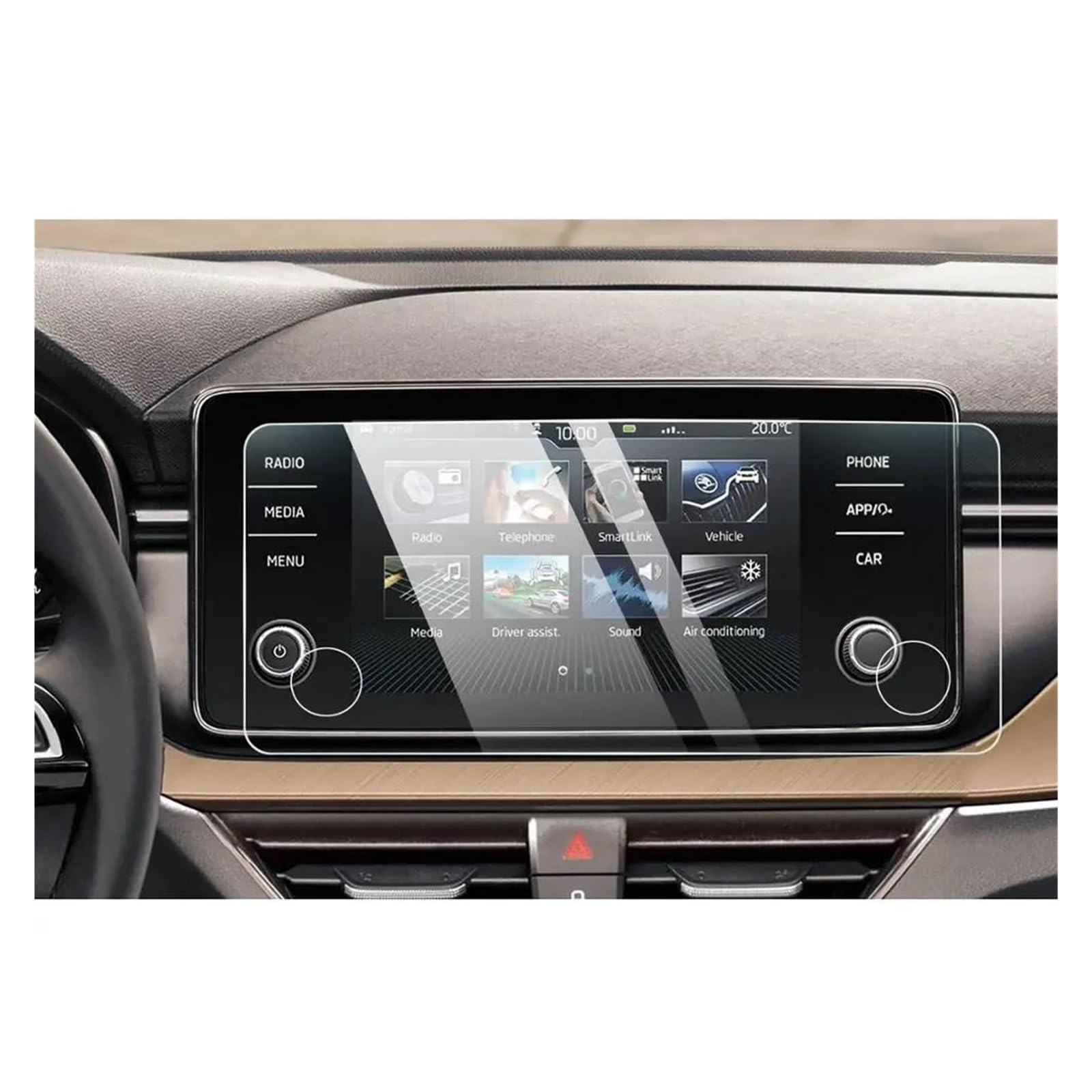 Auto Displayschutz Für Skoda Für Kamiq Für Scala Bolero Für Fabia 2022 2023 8-Zoll Auto Touchcenter Display Screen Protector Auto Innen Zubehör Auto Displayschutzfolie von Barhbt