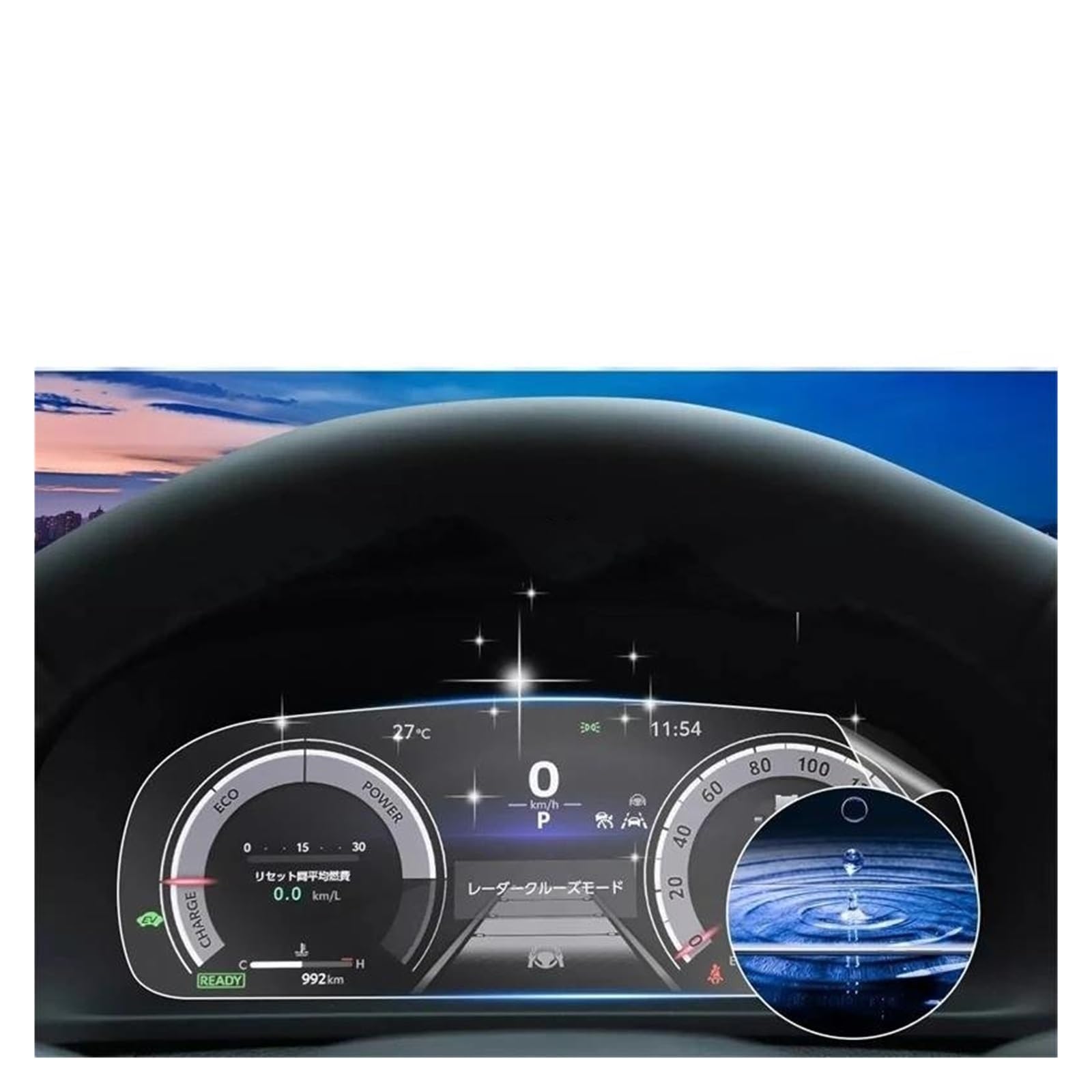 Auto Displayschutz Für Toyota Für Crown 2023 2024 2025 Auto Instrument Panel Schutz Dashboard Center Control TPU Film Screen Protector Auto Displayschutzfolie von Barhbt