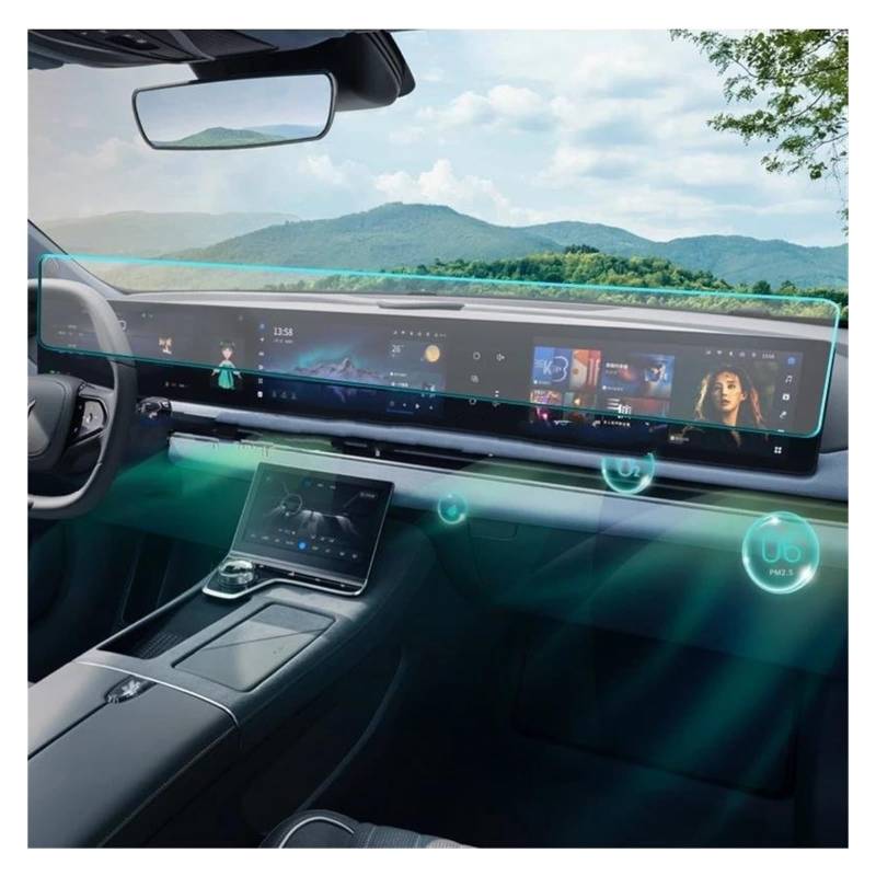 Auto Displayschutz Für VOYAH Für Leidenschaft 2022 2023 Auto Interior Center Konsole Transparente TPU Schutz Film Zubehör TPU Screen Protector Auto Displayschutzfolie von Barhbt