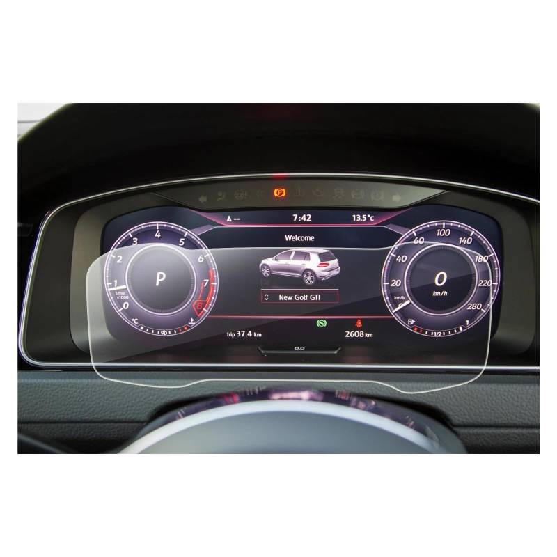 Auto Displayschutz Für VW Für Golf 7 MK7 Für GTD Für GTI Für GTE 2016-2019 12,3-Zoll Digital Cockpit Display Auto Zubehör Auto Screen Protector Auto Displayschutzfolie von Barhbt