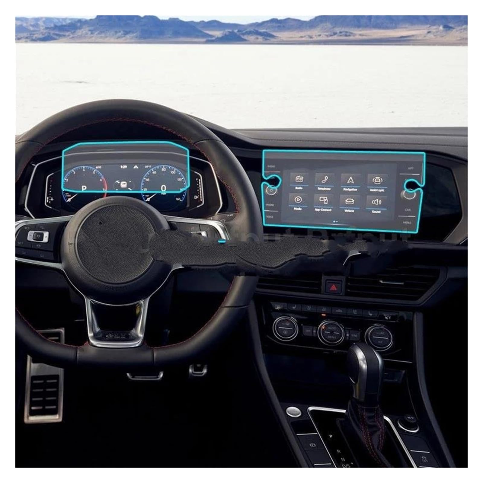 Auto Displayschutz Für VW Für Jetta SEL 2019 2020 2021 Dashboard Auto Navigtion Gehärtetem Glas LCD Screen Schutz Film Aufkleber Schutz Auto Displayschutzfolie(GPS and Instrument) von Barhbt