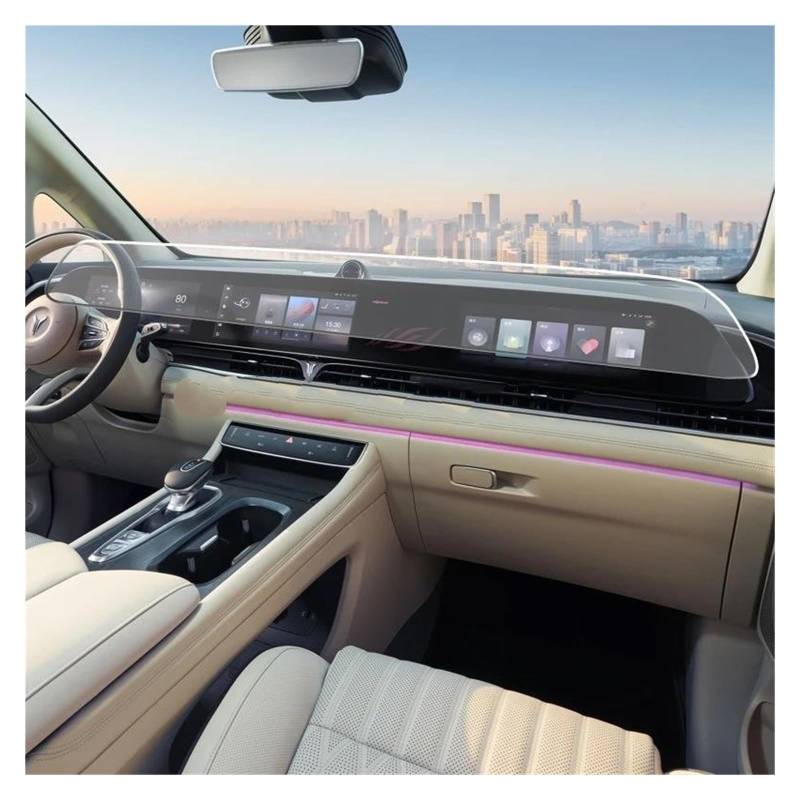 Auto Displayschutz Für Voyah Für Traum 2022 2023 Auto Interior Center Konsole Transparente TPU Schutz Film Zubehör TPU Screen Protector Auto Displayschutzfolie von Barhbt