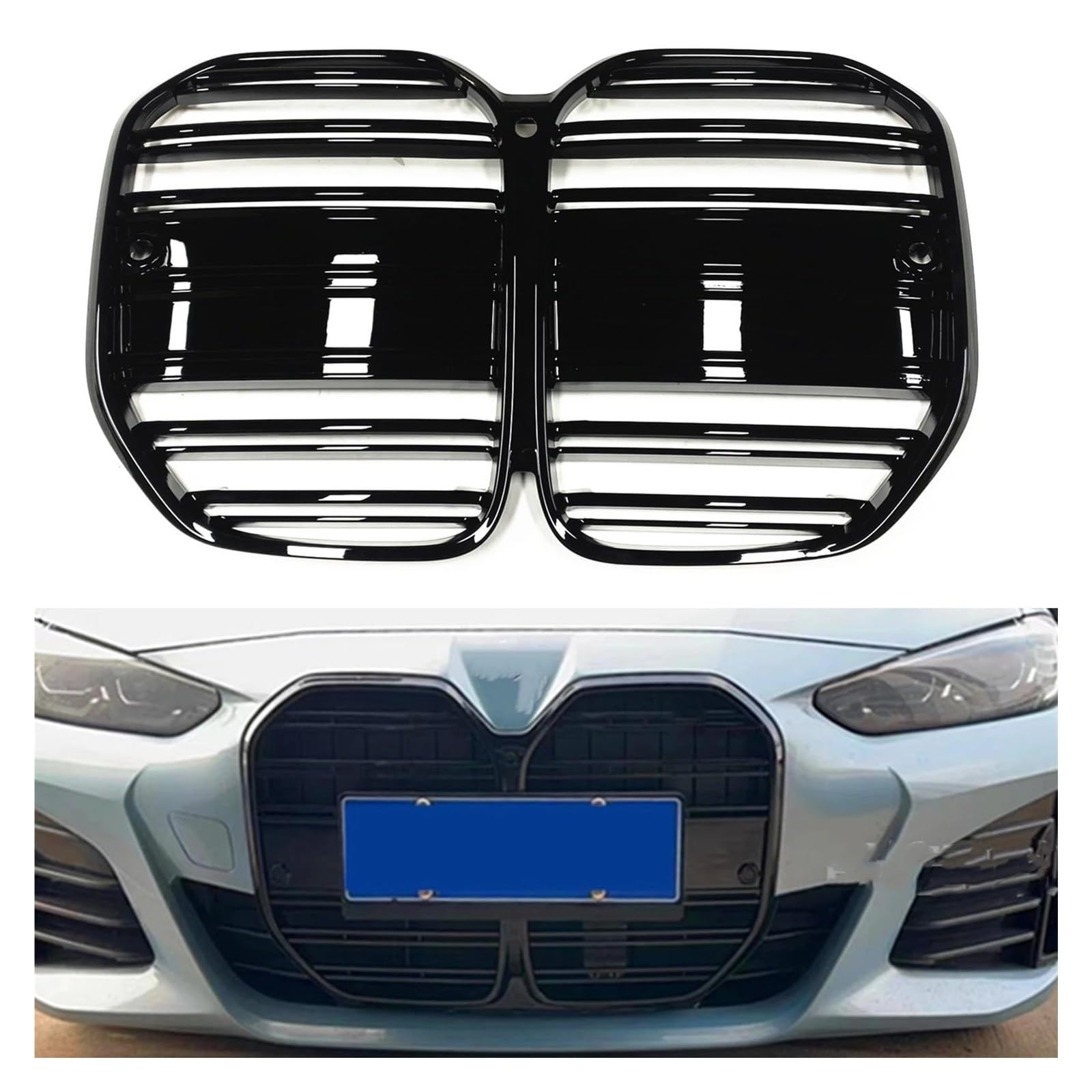 Auto Kühlergrill Für 4er G22 G23 2021-2023 Nur 2 Türen 430i GT Style Kühlergrill Schwarz Auto Obere Stoßstange Ansaughaube Mesh Grills Gitter Front Kühlergrill von Barhbt