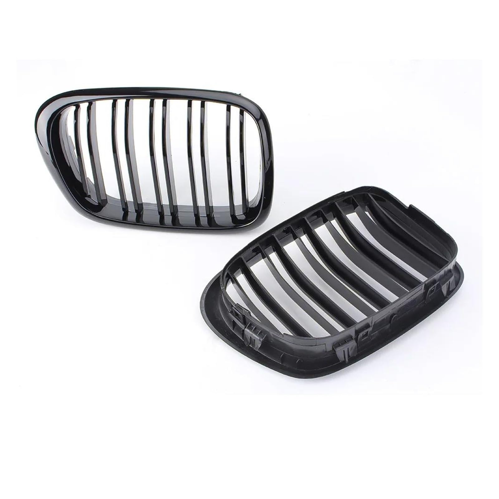 Auto Kühlergrill Für 5er E39 1995 1996 1997 1998 1999 200 2001 2002 2003 2004 Glanzschwarzer Auto-Frontgrill Doppelliniengrill 1 Paar Front Kühlergrill von Barhbt