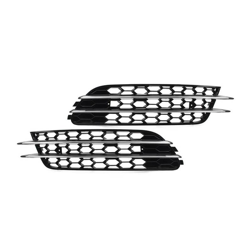 Auto Kühlergrill Für A6 C7 Limousine 2012 2013 2014 2015 Auto Zubehör Glänzend Schwarz Frontschürze Honeycomb Mesh Nebel Licht Kühlergrill Abdeckung 2Pcs Front Kühlergrill(Chrome and Black) von Barhbt