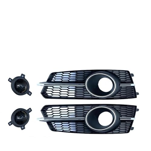 Auto Kühlergrill Für A6 S6 2016 2017 2018 Stoßstange Nebel Lampe Kühlergrill Auto Front Mesh Racing Grille Mit Acc Front Kühlergrill(Chrome with Acc) von Barhbt