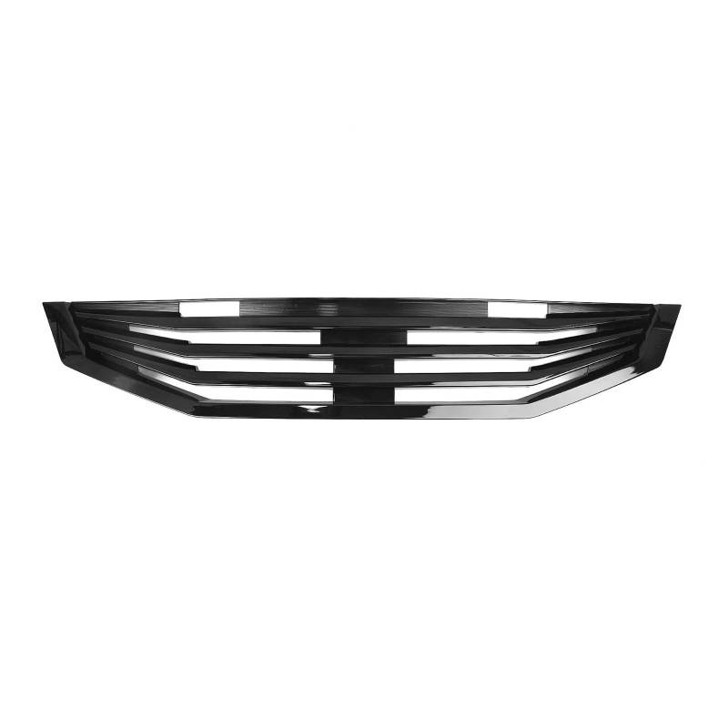 Auto Kühlergrill Für Accord 2 Türer Coupé 2008 2009 2010 Schwarz Glänzend/Kohlefaser-Optik Auto Obere Stoßstange Haube Mesh Grid Frontgrill Grill Front Kühlergrill(Glossy Black) von Barhbt