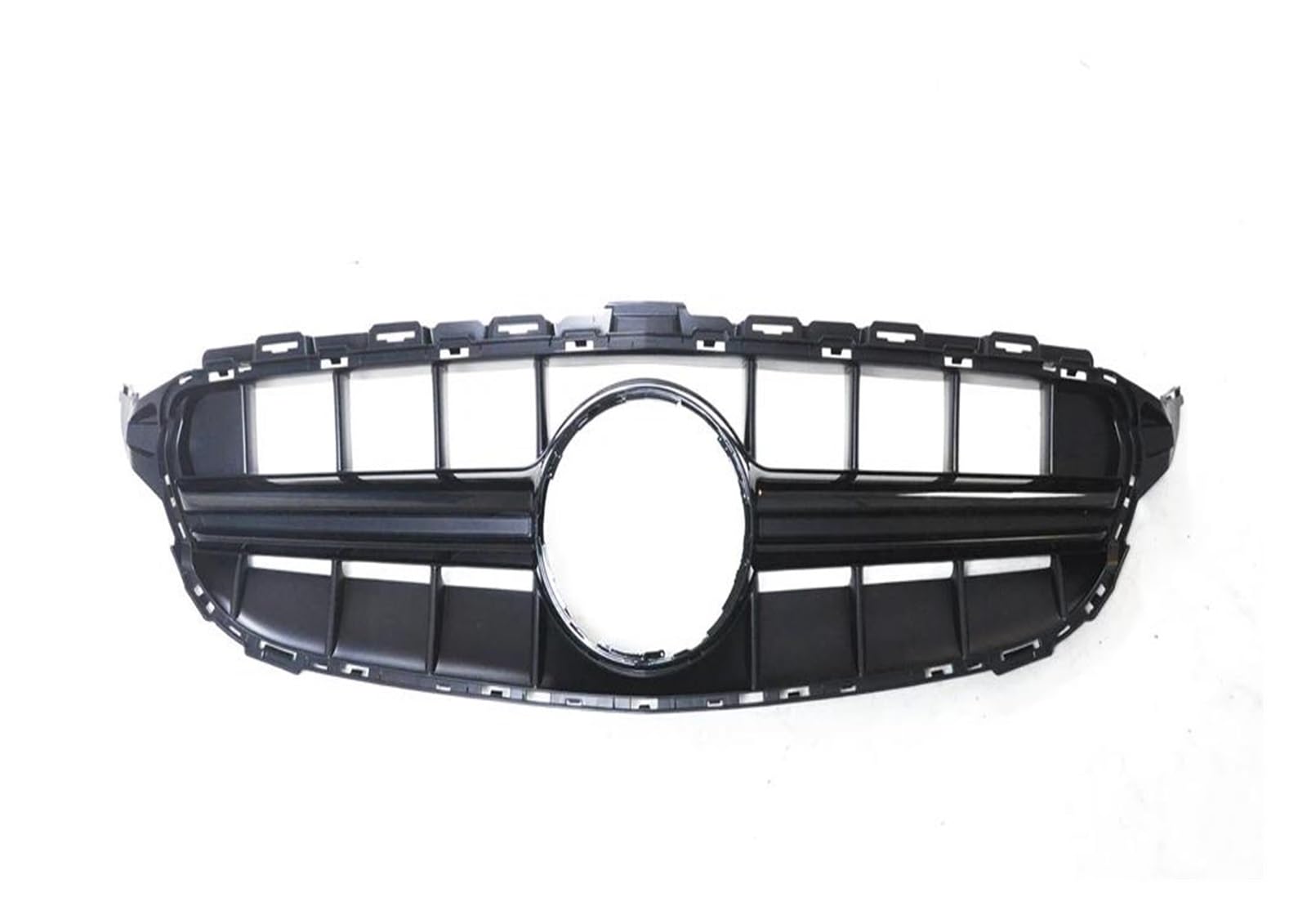 Auto Kühlergrill Für Benz Für C-Klasse W205 2014-2018 C180 C200 C250 C300 C350 C43 Grill E63 Stil Frontgrill Obere Stoßstangenhaube Maschengitter Front Kühlergrill(Schwarz) von Barhbt