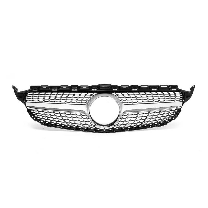 Auto Kühlergrill Für Benz Für C Klasse W205 C200 C250 C300 C350 Für AMG 2015-2018 Diamond GTR Frontstoßstangengrill Renngrill Modifiziertes Tuning Front Kühlergrill(StyleB Diamond Style) von Barhbt