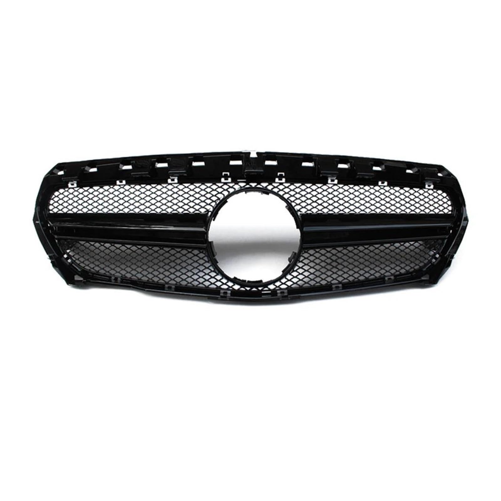 Auto Kühlergrill Für Benz Für CLA Klasse W117 2017-2018 CLA200 CLA250 Für AMG Style Frontgrill Silber/Schwarz Obere Stoßstange Haube Mesh Grid Front Kühlergrill(Schwarz) von Barhbt