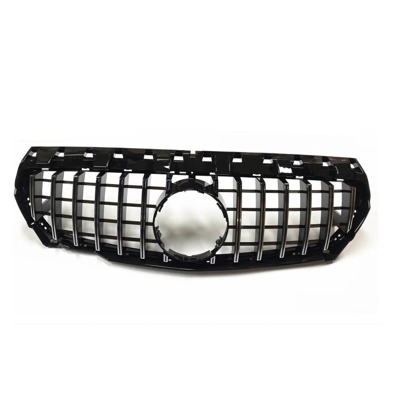 Auto Kühlergrill Für Benz Für CLA Klasse W117 C117 2013-2016 CLA250 CLA45 Für AMG GT Stil Schwarz Grill Front Grille Obere Stoßstange Haube Mesh Grid Front Kühlergrill(Silber) von Barhbt