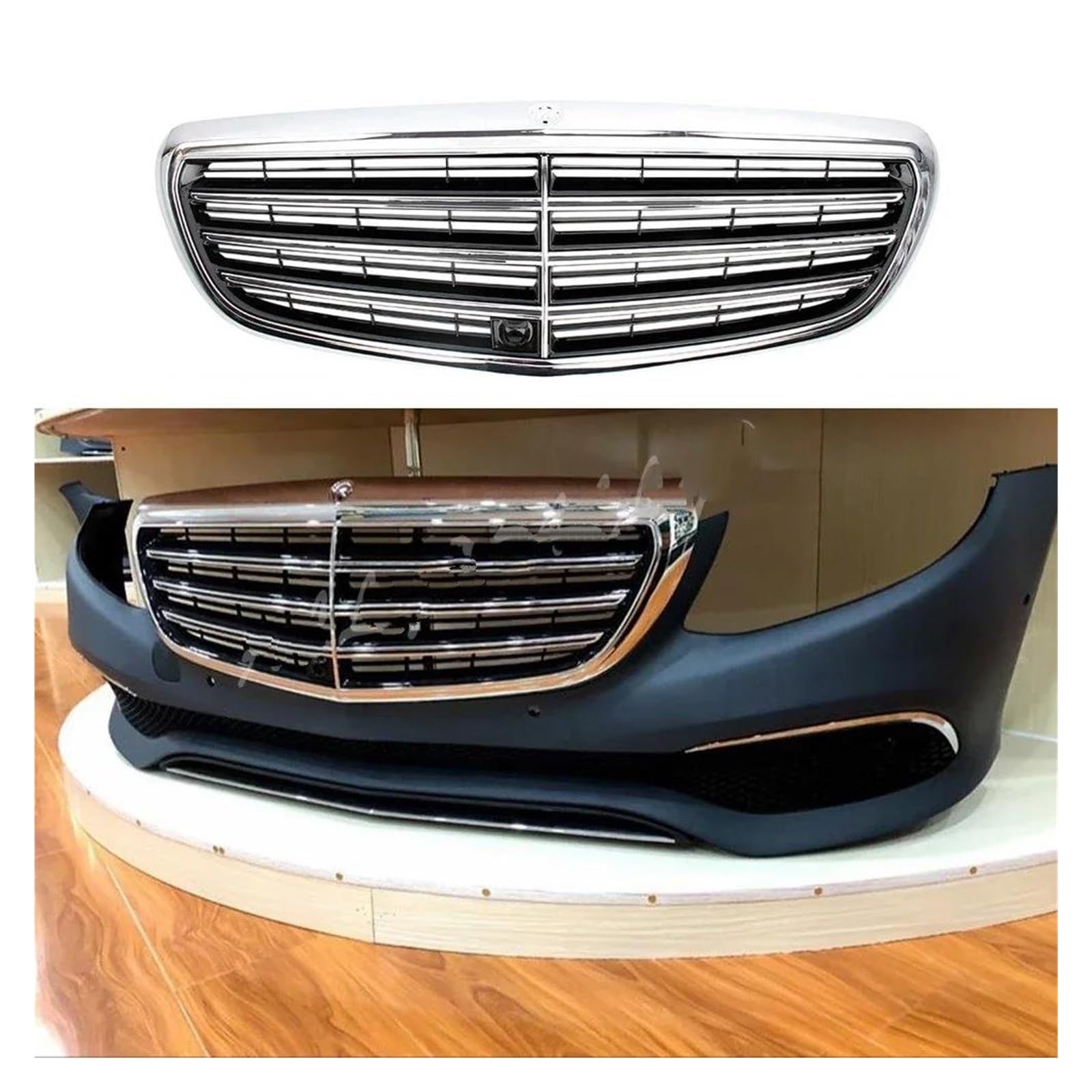 Auto Kühlergrill Für Benz Für E-Klasse W213 Exklusive Eleganz E200 D/E300 2016-2020 Front Racing Facelift Stoßstange Gitter Oberen Kühler Front Kühlergrill(No Plate) von Barhbt