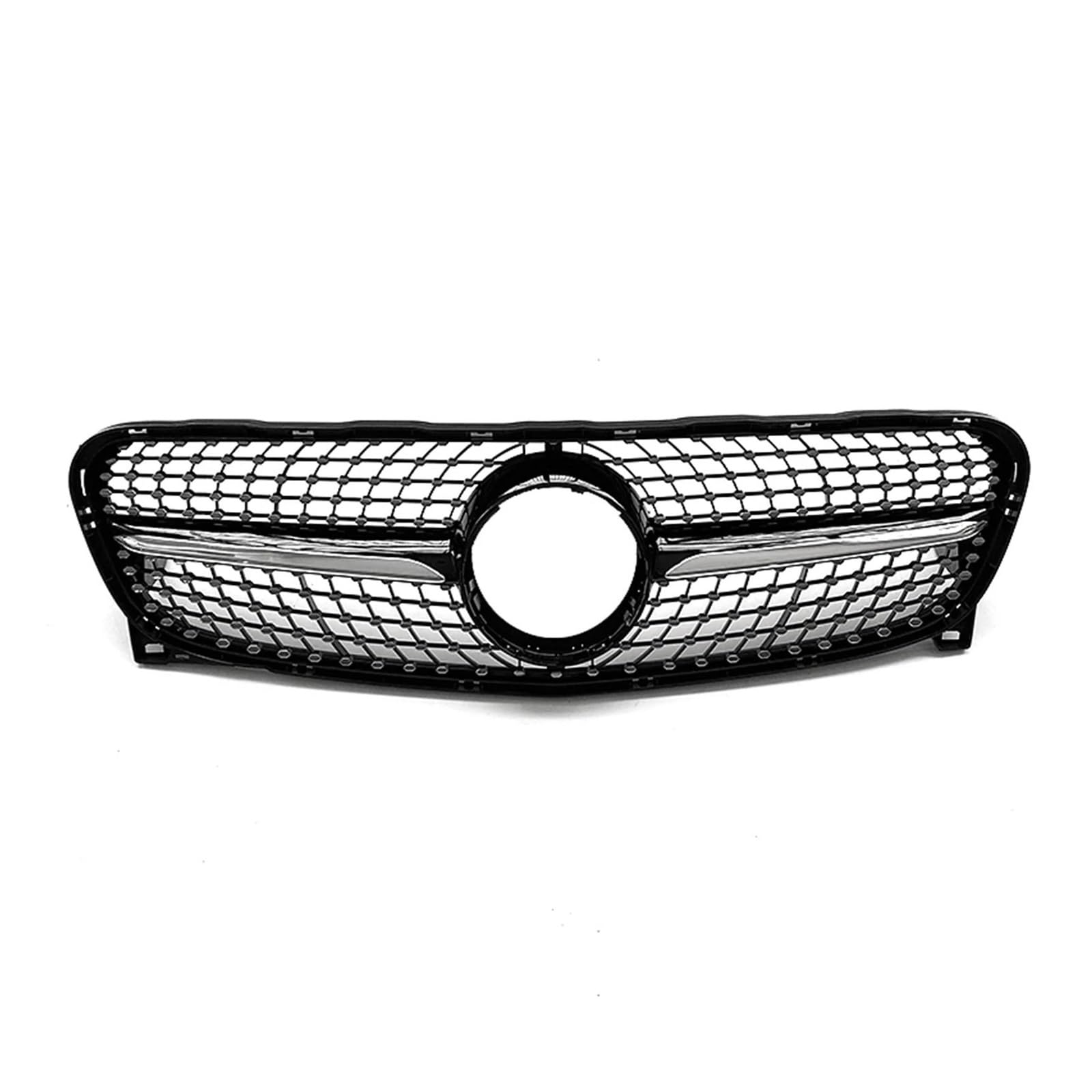 Auto Kühlergrill Für Benz Für GLA Klasse X156 2014-2016 GLA250 GLA200 Silber/Schwarz Obere Stoßstange Haube Mesh Grill Front Grille Front Kühlergrill(Schwarz) von Barhbt